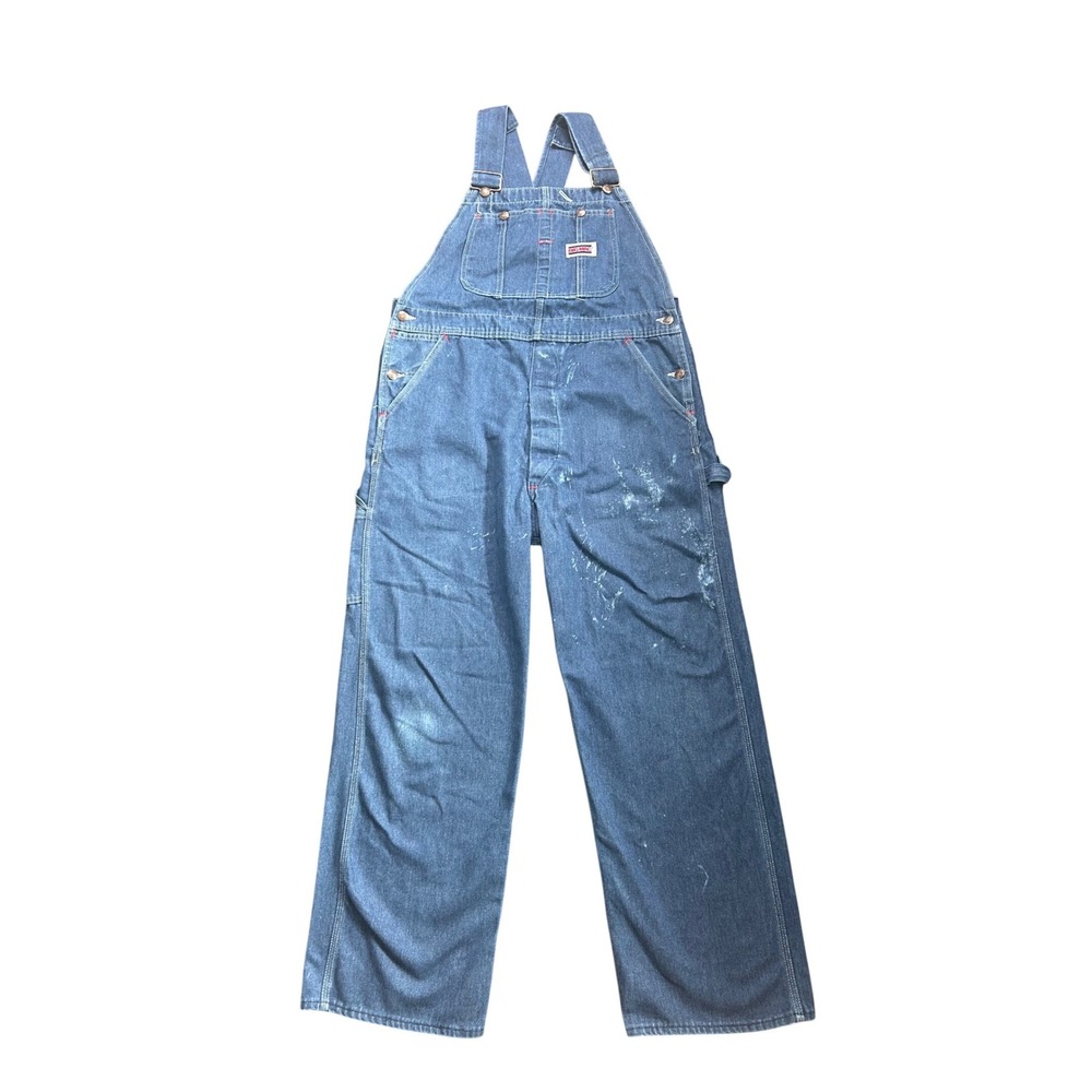 Vintage Big Mac Overalls Blue Mens 40x28 Denim Workwear Bibs 90's Made in USA